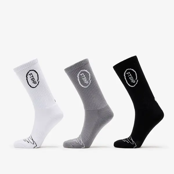 FTSHP Čarape Footshop High Crew Socks 3-Pack Black/ White/ Grey 39-42