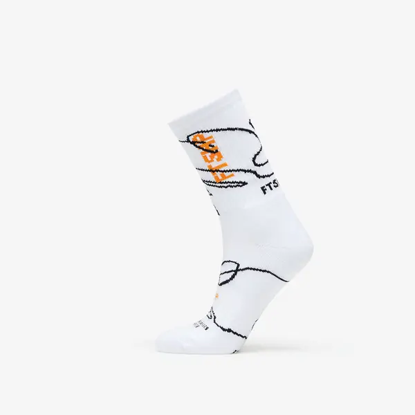 FTSHP Čarape Footshop The Skateboard Socks White/ Orange 39-42