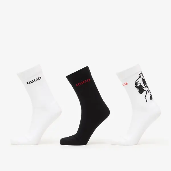 Hugo Boss Čarape Hugo Boss Qs Angry Dog Socks 3-Pack White 40-46