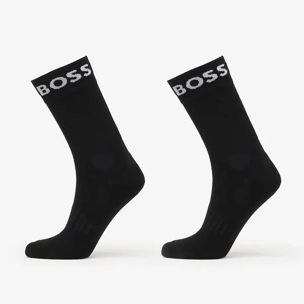 Hugo Boss Čarape Hugo Boss Quarter-Length Socks in Stretch Fabric 2-Pack Black 43-46