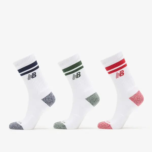 New Balance Čarape New Balance Active Lifestyle Striped Crew Socks 3-Pack White XL