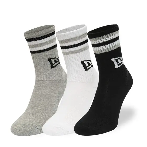 New Era Čarape New Era Retro Stripe Crew 3-Pack Black/ White/ Gray Universal