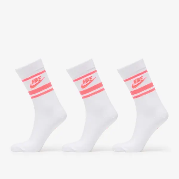 Nike Čarape Nike Sportswear Dri-FIT Everyday Essential Crew Socks 3-Pack White/ Hot Punch/ Hot Punch XL