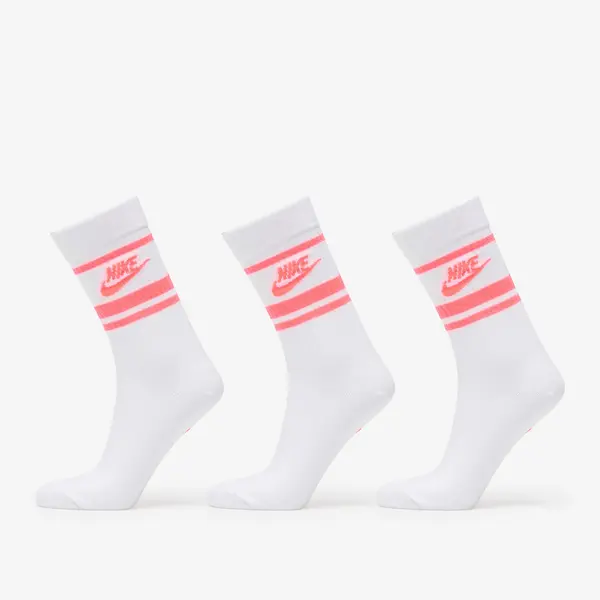 Nike Čarape Nike Sportswear Dri-FIT Everyday Essential Crew Socks 3-Pack White/ Hot Punch/ Hot Punch XL