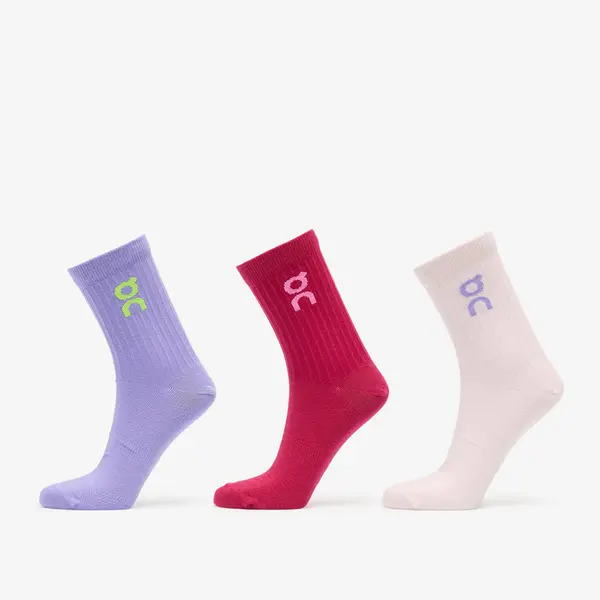 On Čarape On Logo Sock High 3-Pack Orchid/ Comet L