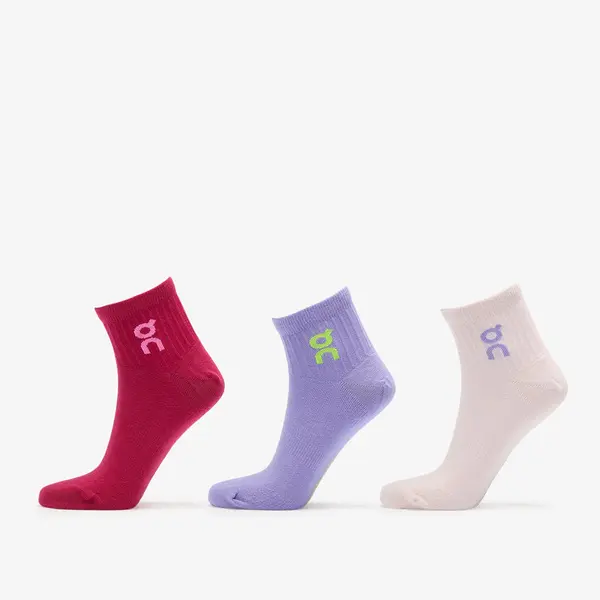 On Čarape On Logo Sock Mid 3-Pack Orchid/ Comet L