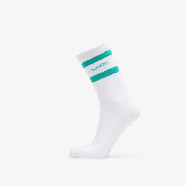 Sporty & Rich Čarape Sporty & Rich Serif Logo Socks White/ Amalfi Green Universal