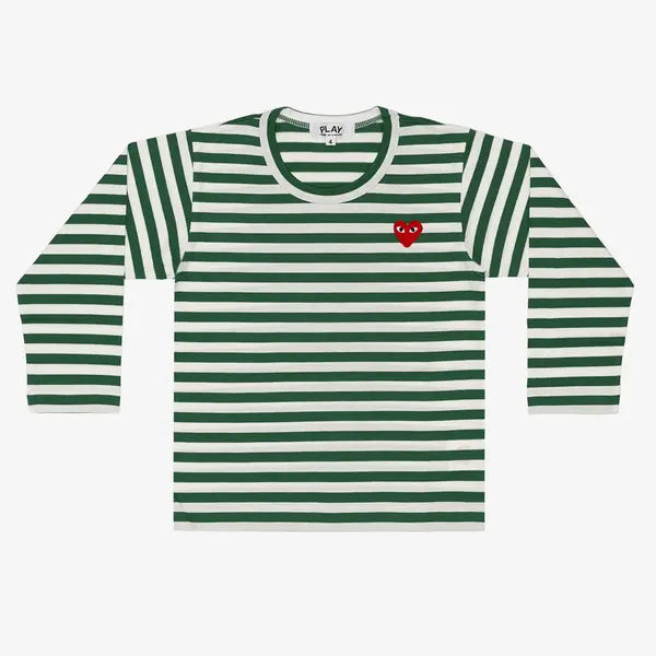 Comme des Garçons PLAY Comme des Garçons PLAY Kids Red Emblem Knit T-Shirt Green 6