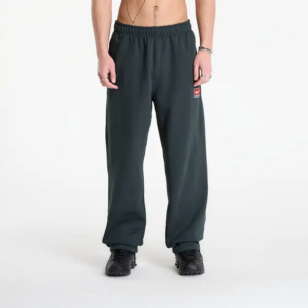 Nike Donji dio trenerke Nike Solo Swoosh Men's Fleece Open-Hem Pants Black Spruce/ White L