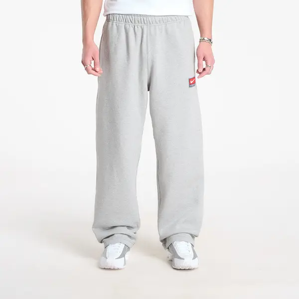 Nike Donji dio trenerke Nike Solo Swoosh Men's Fleece Open-Hem Pants Dk Grey Heather/ White M