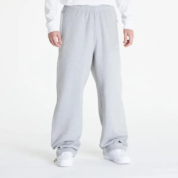 Nike Donji dio trenerke Nike Solo Swoosh Men's Open-Hem Brushed-Back Fleece Pants Dk Grey Heather/ White XL