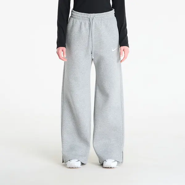 Nike Donji dio trenerke Nike Sportswear Phoenix Fleece Women's High-Waisted Wide-Leg Pants Dk Grey Heather/ Sail XS