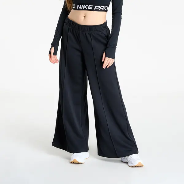 Nike Donji dio trenerke Nike Sportswear Women's Mid-Rise Wide-Leg Track Pants Black/ Black/ Sail M