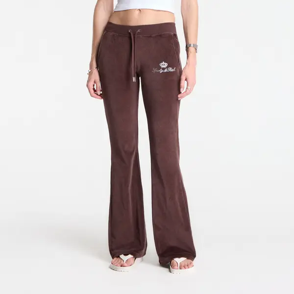 Sporty & Rich Donji dio trenerke Sporty & Rich Juicy Script Velour Sweatpant Chocolate M