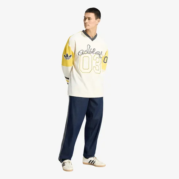 adidas Originals Dres adidas Hockey Long Sleeve Jersey Eqt Yellow/ Pure Ruby XL