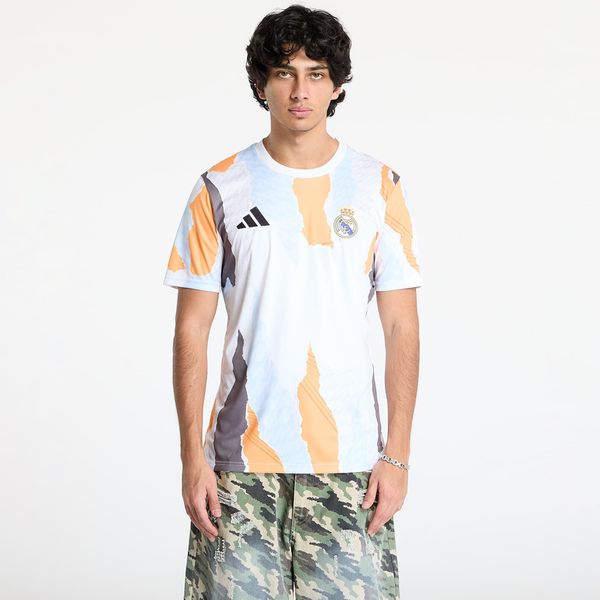 adidas Performance Dres adidas Real Madrid 24/25 Pre-Match Jersey White/ Crew Orange/ Charcoal/ Glow Blue S