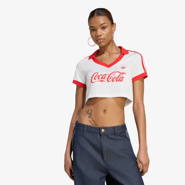 adidas Originals Dres adidas x Coca Cola Cropped Jersey Core White S