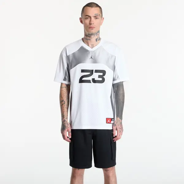Jordan Dres Jordan Flight Men's Jersey Top White/ Lt Smoke Grey/ Black XS