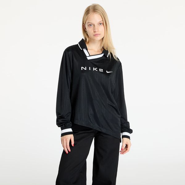 Nike Dres Nike Sportswear Collection Women's Dri-FIT Jacquard Long-Sleeve Jersey Top Black/ Lt Iron Ore/ White XS