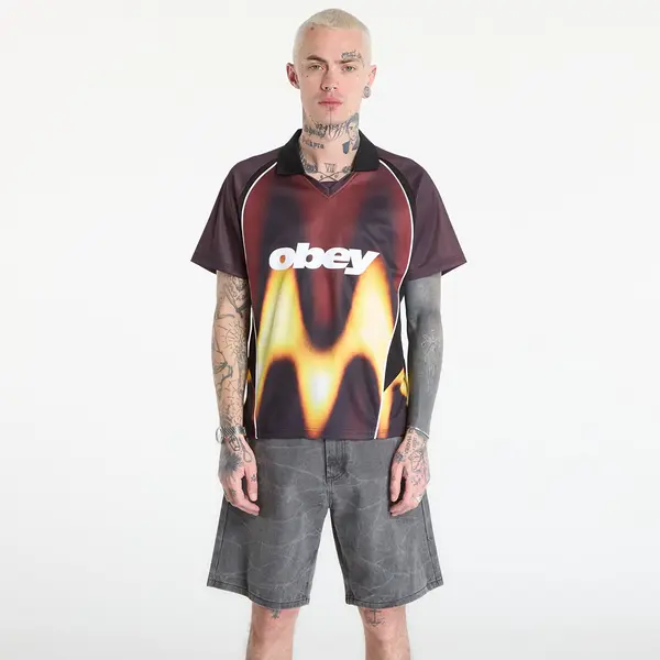 OBEY Clothing Dres OBEY Blurred Soccer Jersey Burnt Red L