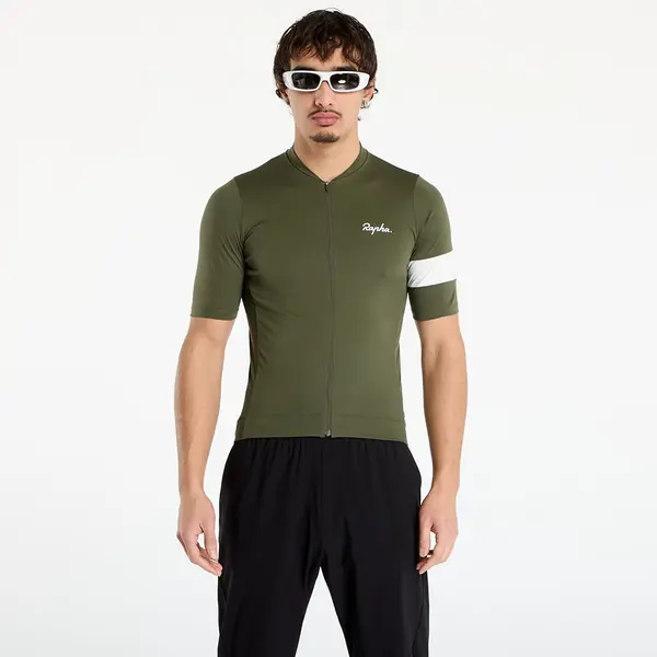 Rapha Dres Rapha Men's Core Jersey Dark Green/ White M