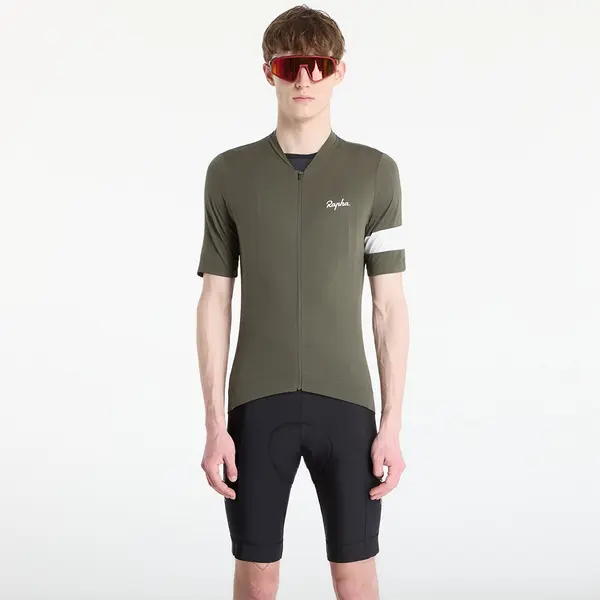 Rapha Dres Rapha Men's Core Lightweight Jersey Dark Green/ White M