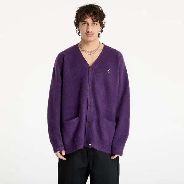 A BATHING APE Džemper A BATHING APE One Point Hairly Yarn Cardigan M Purple XL