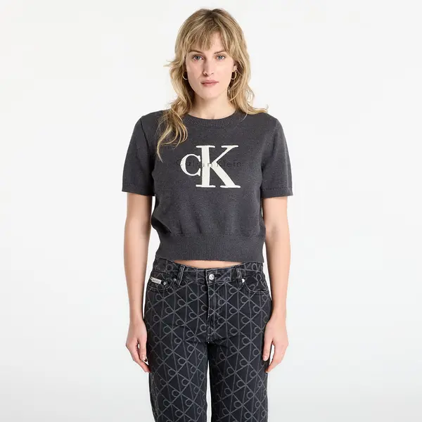 Calvin Klein Džemper Calvin Klein Jeans Chunky Cotton Graphic Sweater Grey XS