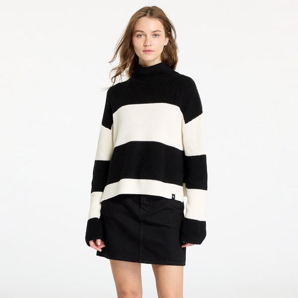 Calvin Klein Džemper Calvin Klein Jeans Chunky Loose High Neck Sweater Ivory/ Black Stripe S