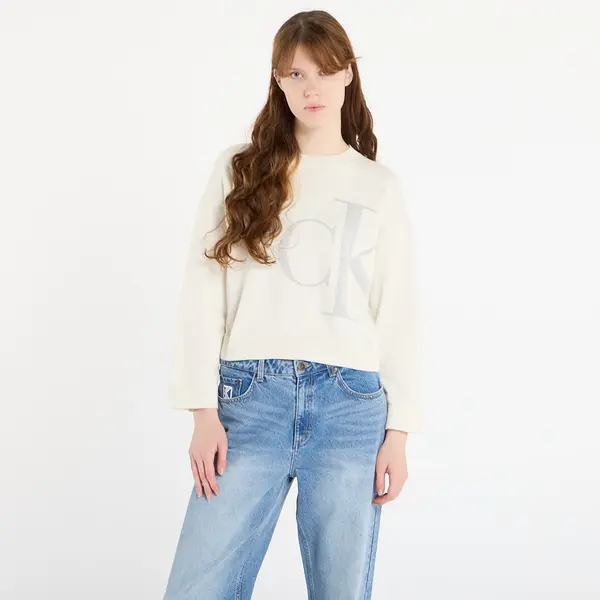 Calvin Klein Džemper Calvin Klein Jeans Long Sleeve Smooth Sweater White M