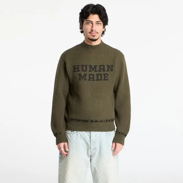 HUMAN MADE Džemper HUMAN MADE Moc Neck Knit Sweater UNISEX Olive Drab S
