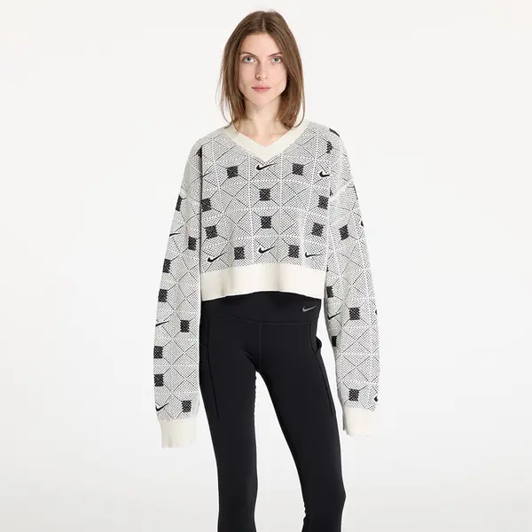 Nike Džemper Nike Naomi Osaka Women's Engineered Knit Sweater Pale Ivory/ Black/ Light Orewood Brown XL