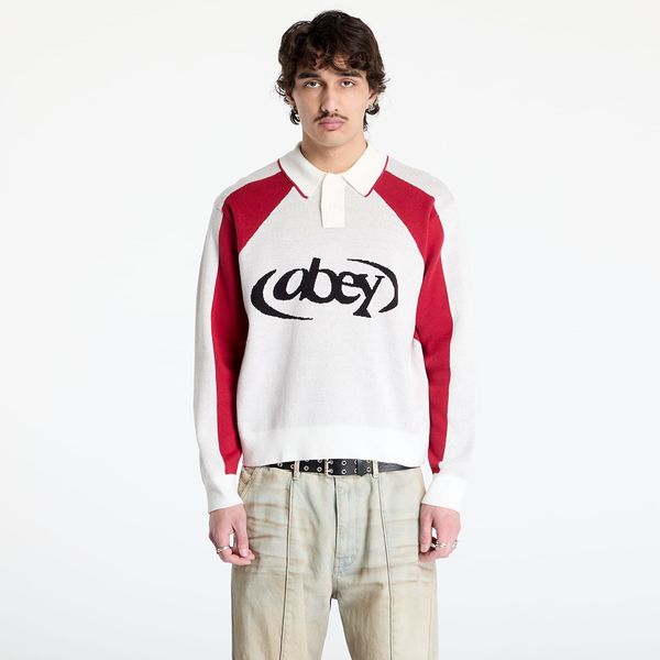 OBEY Clothing Džemper OBEY Soccer Polo Sweater White Multi M