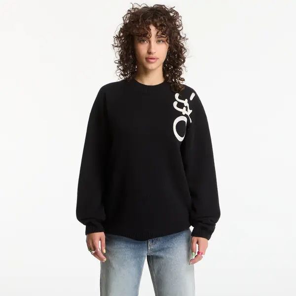 Off-White Džemper Off-White Vertical Bookish Knit Crew UNISEX Black Ivory M