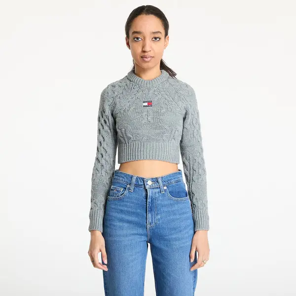 Tommy Hilfiger Džemper Tommy Jeans Badge Star Cable Sweater Gray S
