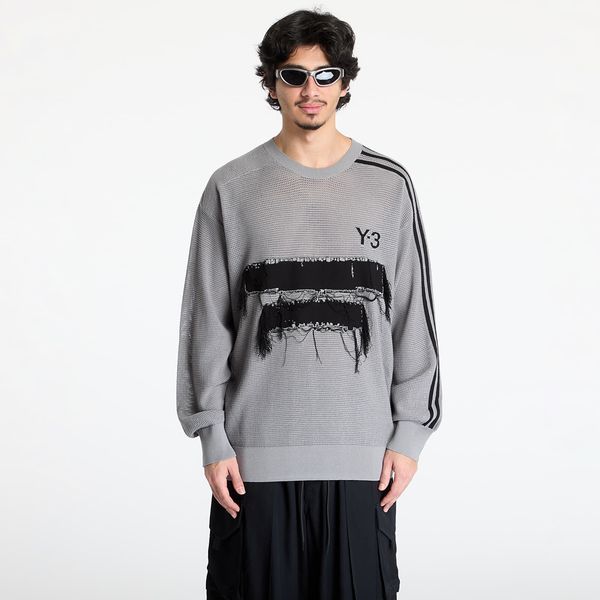 Y-3 Džemper Y-3 Graphic Knit Crew Sweatshirt UNISEX Solid Grey S