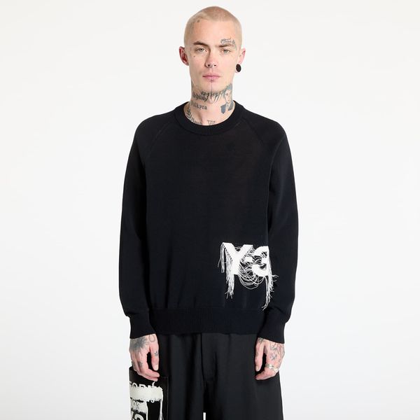 Y-3 Džemper Y-3 Logo Knit Crew Sweatshirt UNISEX Black L