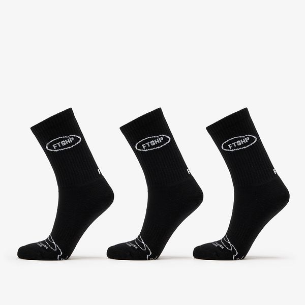 Footshop Footshop Basic Crew Socks 3-Pack Black 36-38