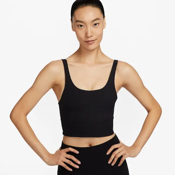 Nike Grudnjak Nike Zenvy Wide Ribbed Women's Light-Support Non-Padded Longline Sports Bra Black/ Black/ Pcg3C L