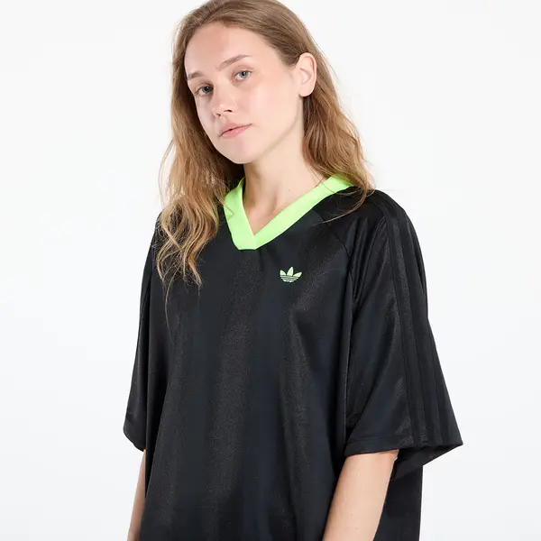 adidas Originals Haljina adidas Adicolor Football Jacquard Oversize Dress Black/ Signal Green XS