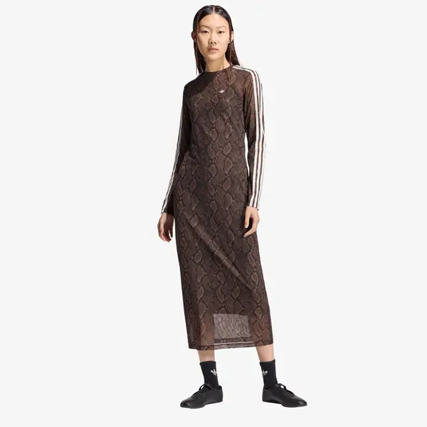 adidas Originals Haljina adidas Snake Print Maxi Dress Earth Strata/ Aurora Coffee L