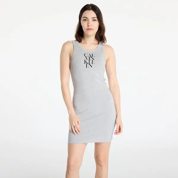 Calvin Klein Haljina Calvin Klein Jeans Sl Cotton 1X1 Rib Dress Gray M