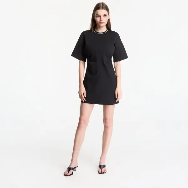 Calvin Klein Haljina Calvin Klein Jeans Ss Logo Rib Interlock T-Shirt Dress Black XS