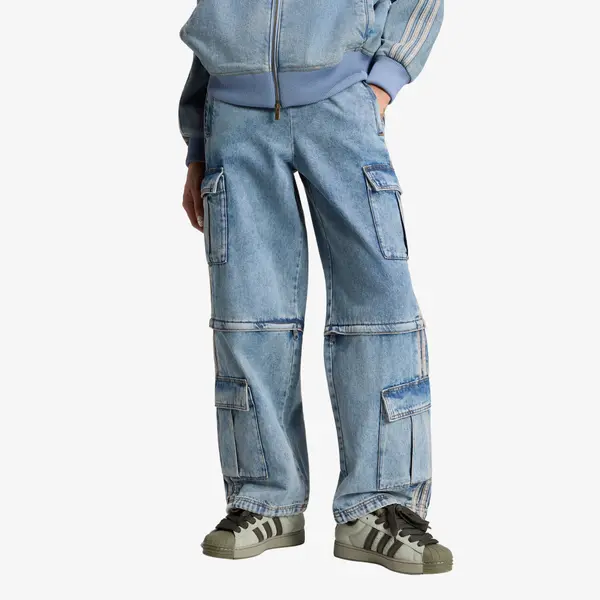 adidas Originals Hlače adidas Mid Rise 2-in-1 Denim Pant Worn Blue Denim L