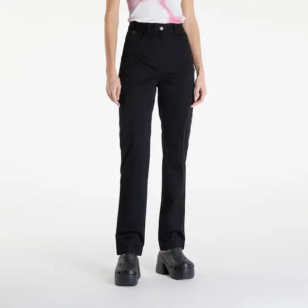 Calvin Klein Hlače Calvin Klein Jeans Woven Label High Rise Straight Pant Black S