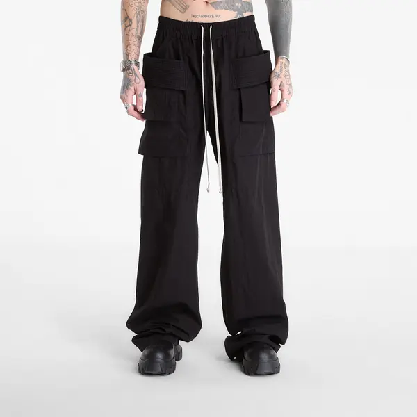 Rick Owens DRKSHDW Hlače Rick Owens DRKSHDW Creatch Wide Cargo Drawstring Pants Black S