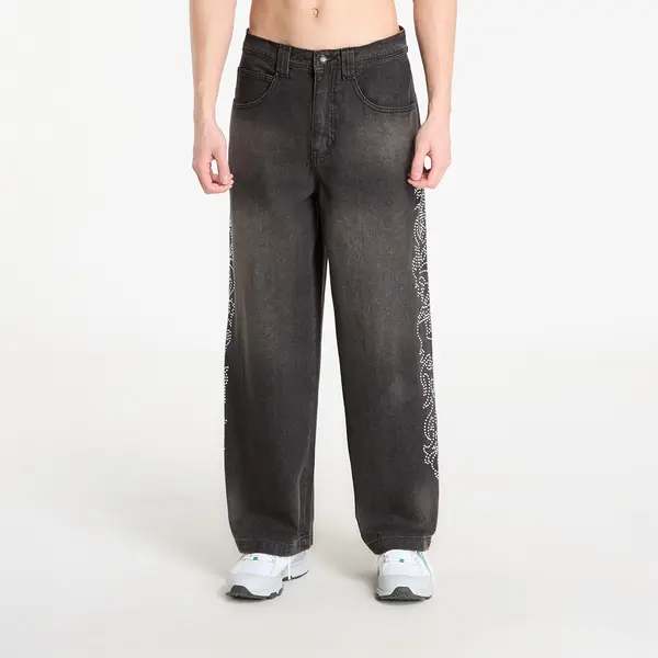 RIPNDIP Hlače RIPNDIP Pretty Flacko Extra Wide Leg Pants Black Vintage Wash Denim L