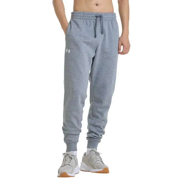 Under Armour Hlače Under Armour Rival Fleece Joggers Castlerock Light Heather/ White XL