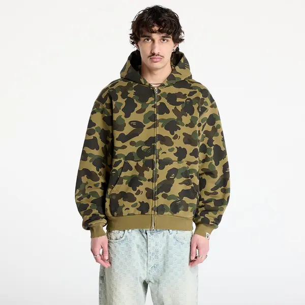 A BATHING APE Hoodica A BATHING APE 1St Camo Heavy Wash Cropped Fit Zip Hoodie UNISEX Green S