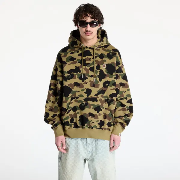 A BATHING APE Hoodica A BATHING APE 1St Camo Jacquard One Point Relaxed Fit Pullover Hoodie UNISEX Green M